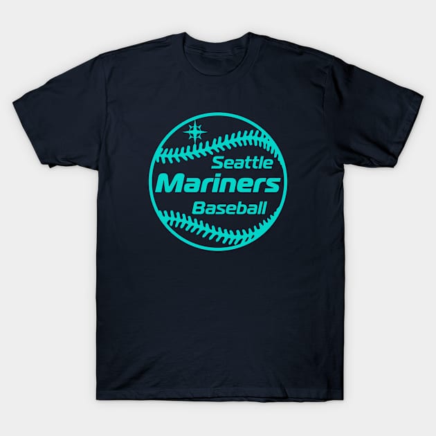 Mariners Retro 80s Ball T-Shirt by Throwzack